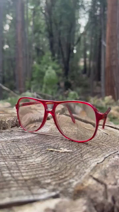 Vintage 1970’s Cherry Red Pilot Eyeglasses